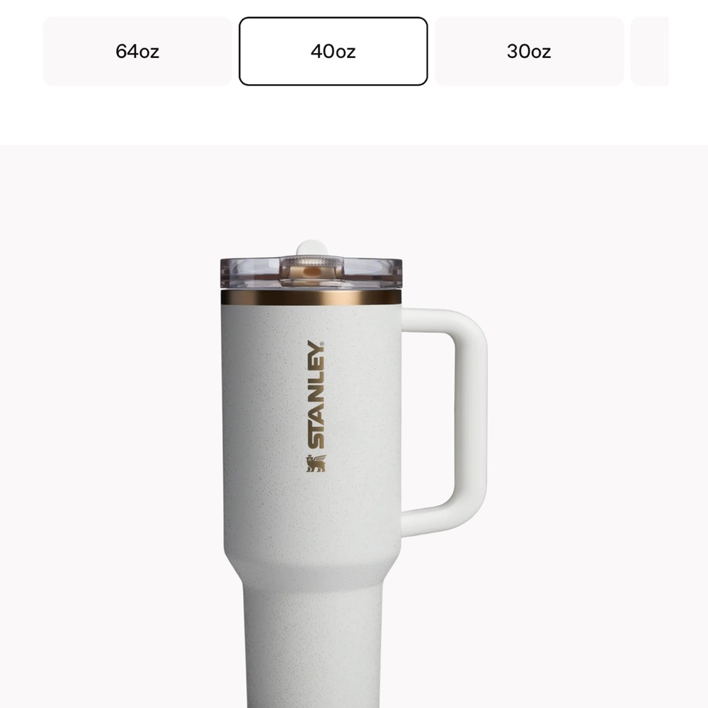 Stanley Cream Moon 🌕 Tumbler with Handle & Leak Proof Lid